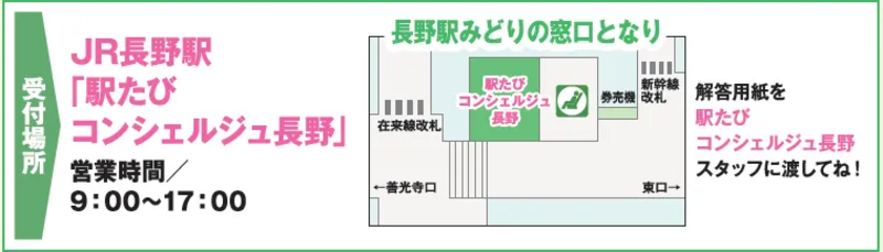 受付場所「駅たびコンシェルジュ長野」