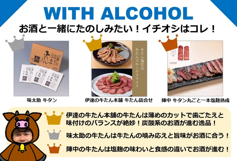 新幹線　乗務員　仙台名物牛タン　牛たん　食べ比べ　お酒