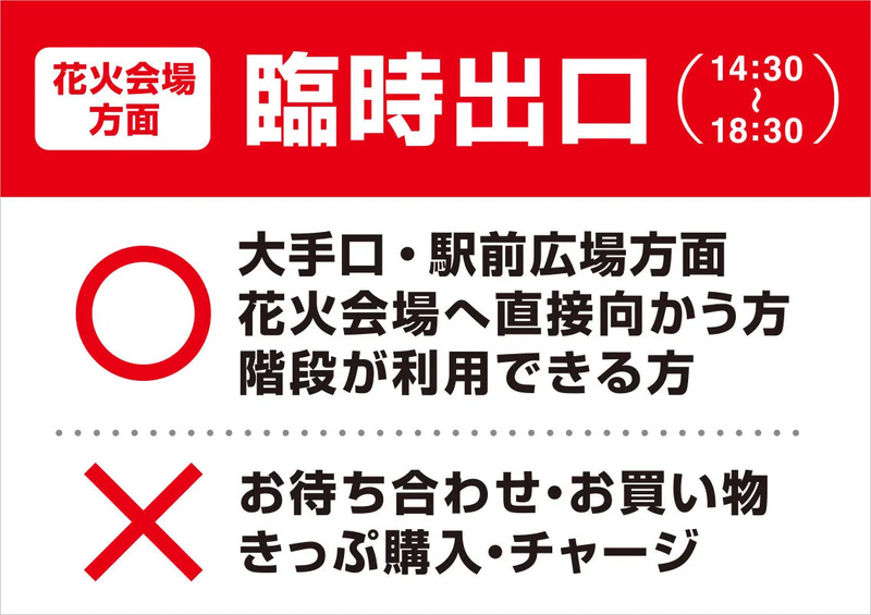 長岡まつり大花火大会　臨時口　改札
