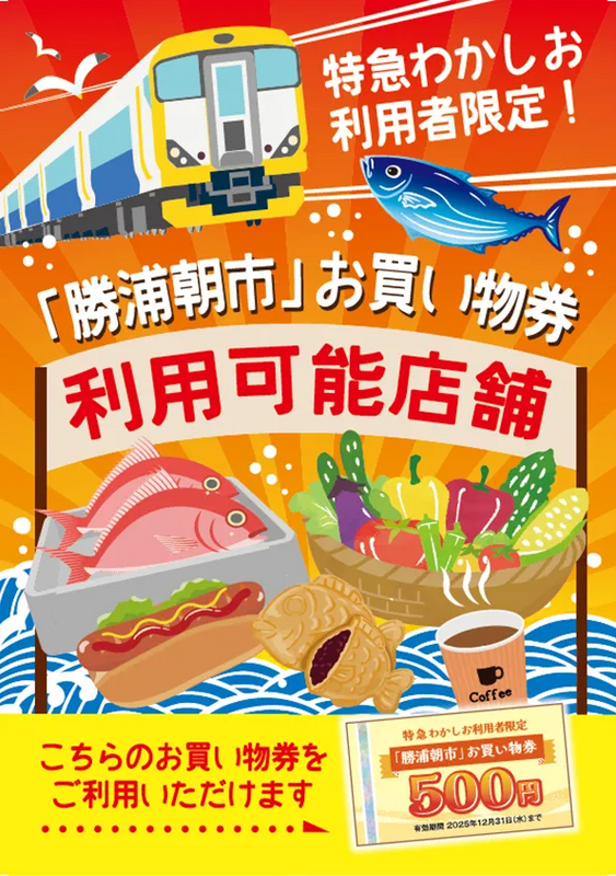 【勝浦朝市カプセルクーポン】利用可能店舗表示