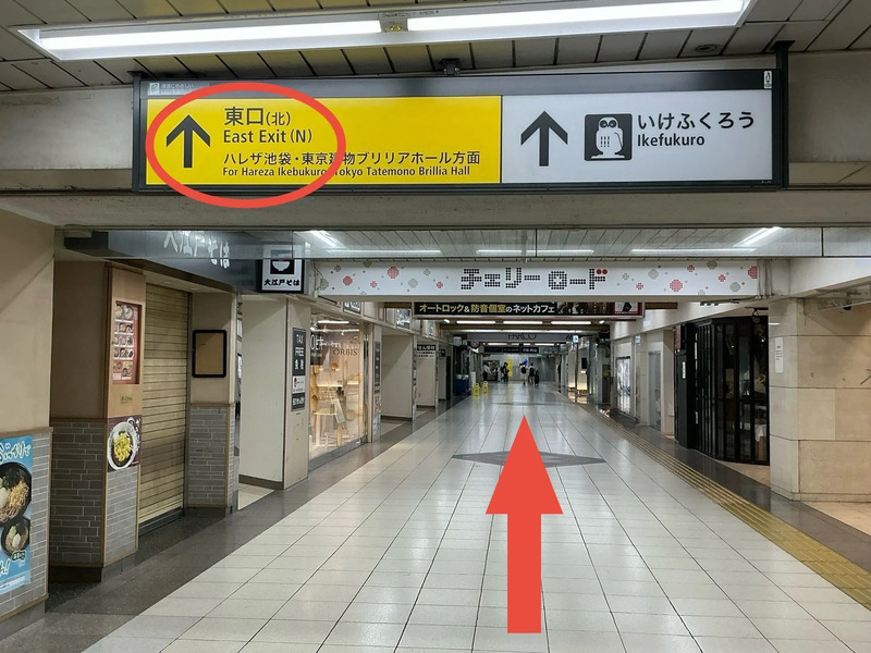 JR池袋駅「メトロポリタン改札」からいけふくろうの行き方