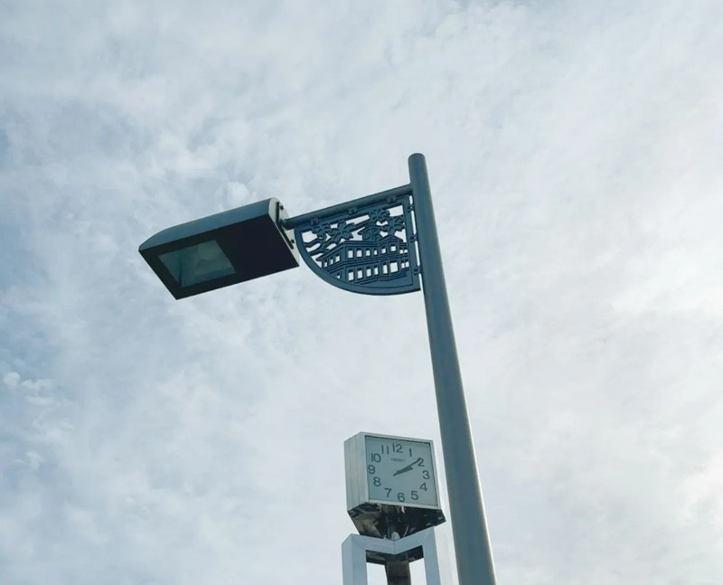 桑折駅のそばにある街灯