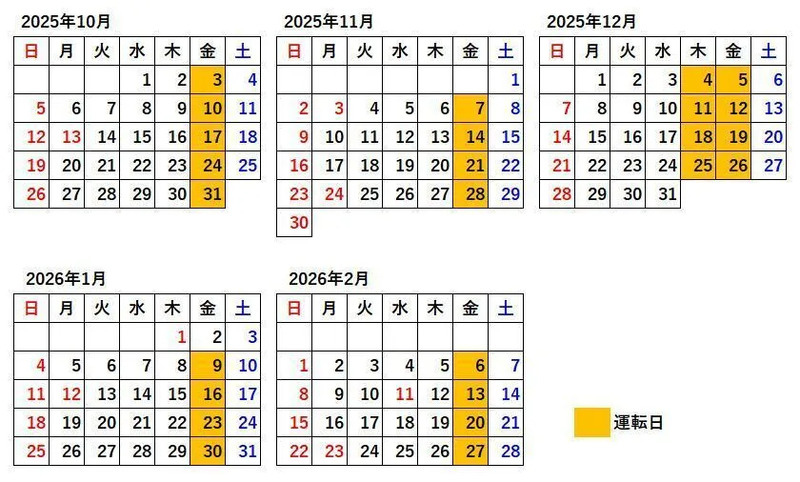 特急イブニングウェイの運転日