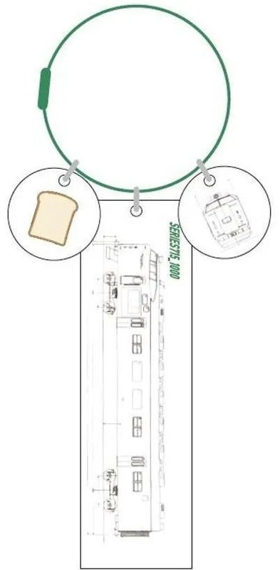 715系1000番代車両図面3連アクリルキーホルダー