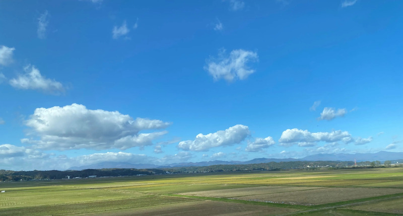車窓に広がる田園風景