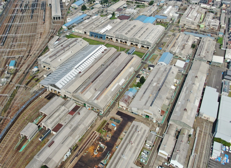長野総合車両センター上空からの写真