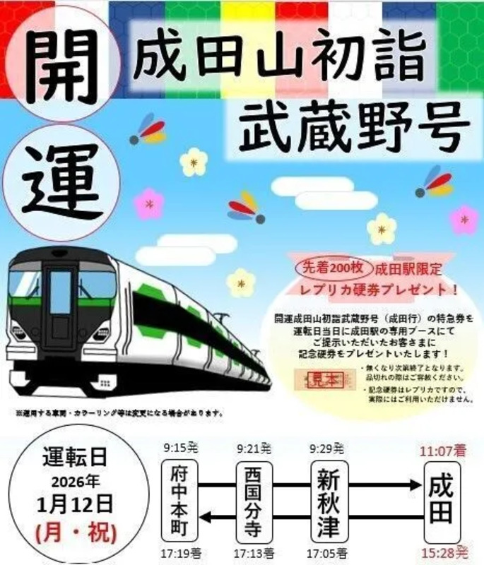 開運成田山初詣武蔵野号（臨時特急）