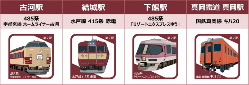 第2期スタンプ車両一覧
