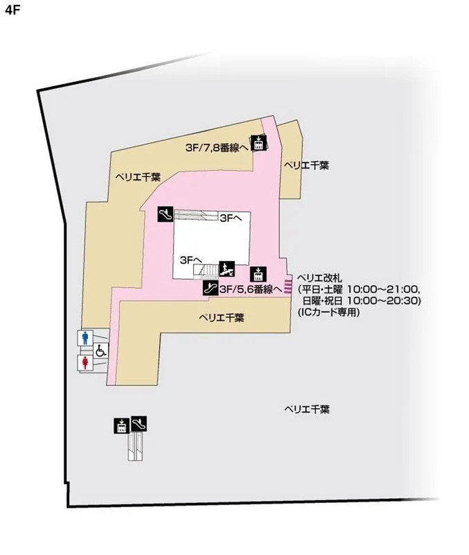 JR千葉駅4階構内図