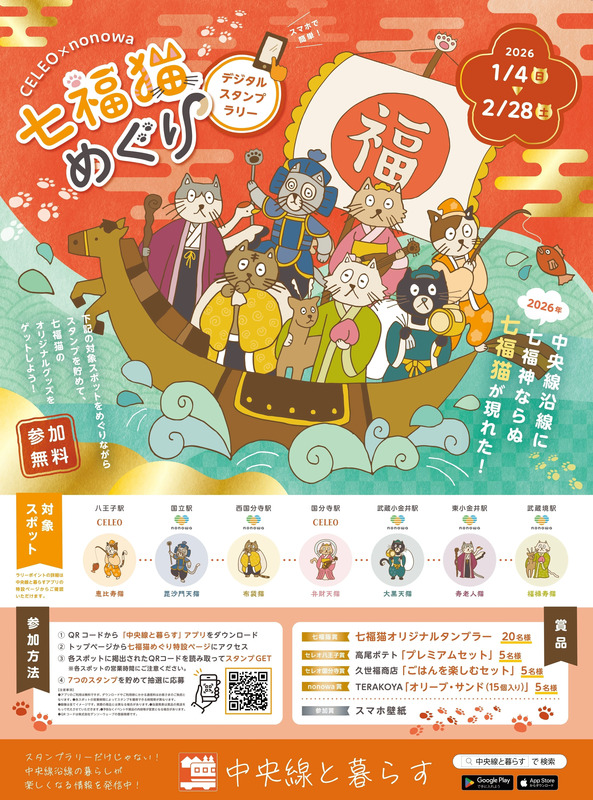 七福猫めぐり デジタルスタンプラリー  ポスター