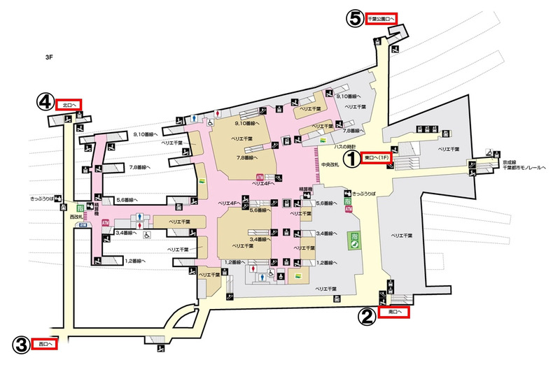 JR千葉駅3階構内図