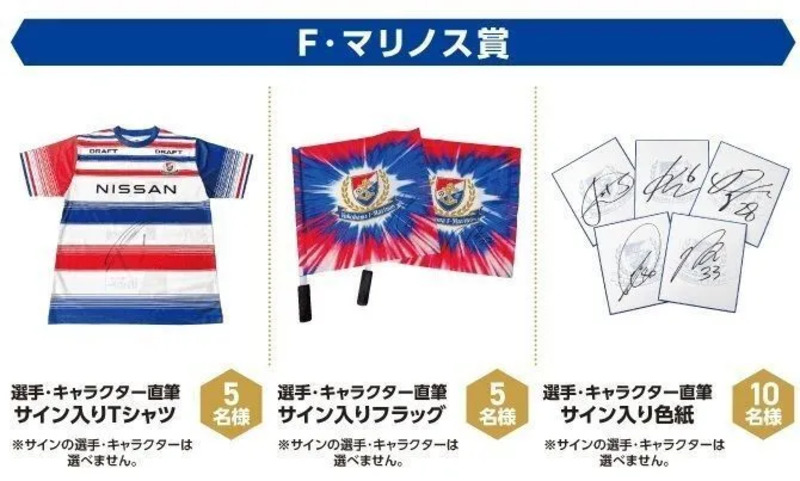 横浜F・マリノス横須賀周遊クイズラリー2026 抽選賞品イメージ（提供：F・マリノススポーツクラブ）