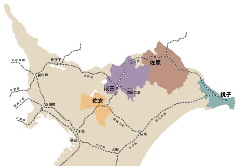 北総四都市マップ