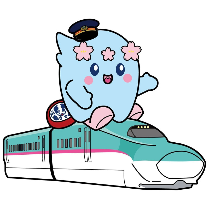 新幹線に乗っている「こりたん」