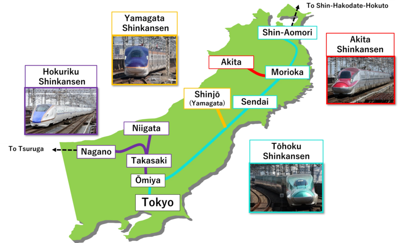 JR East Shinkansen Map