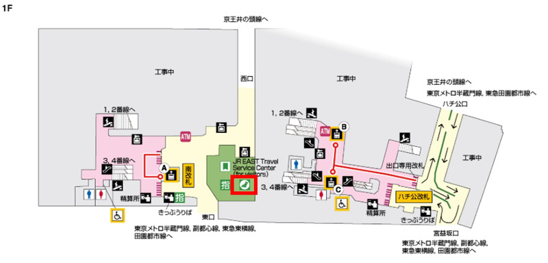 渋谷駅の駅構内図