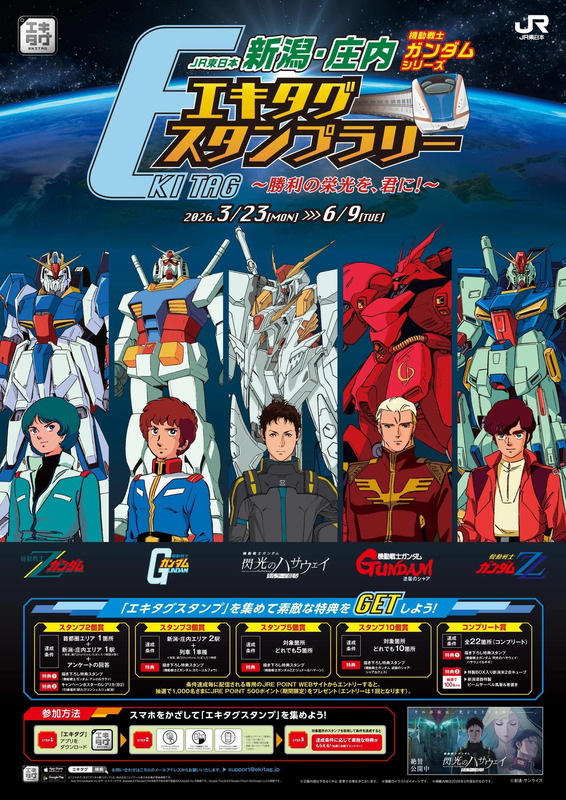 JR東日本新潟・庄内機動戦士ガンダムシリーズエキタグスタンプラリー〜勝利の栄光を、君に！〜