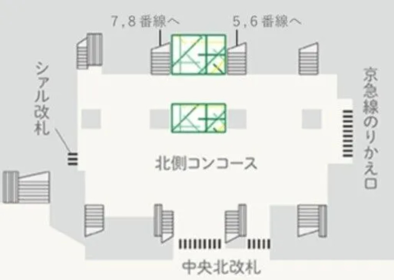 JR横浜駅中央北改札内構内図