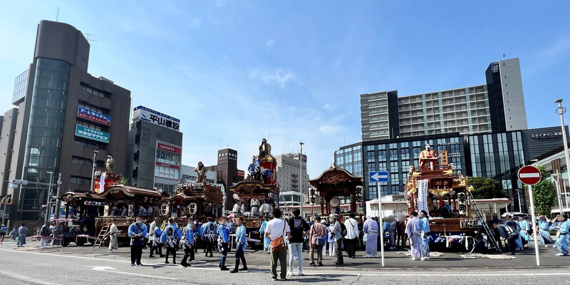成田祇園祭山車集結