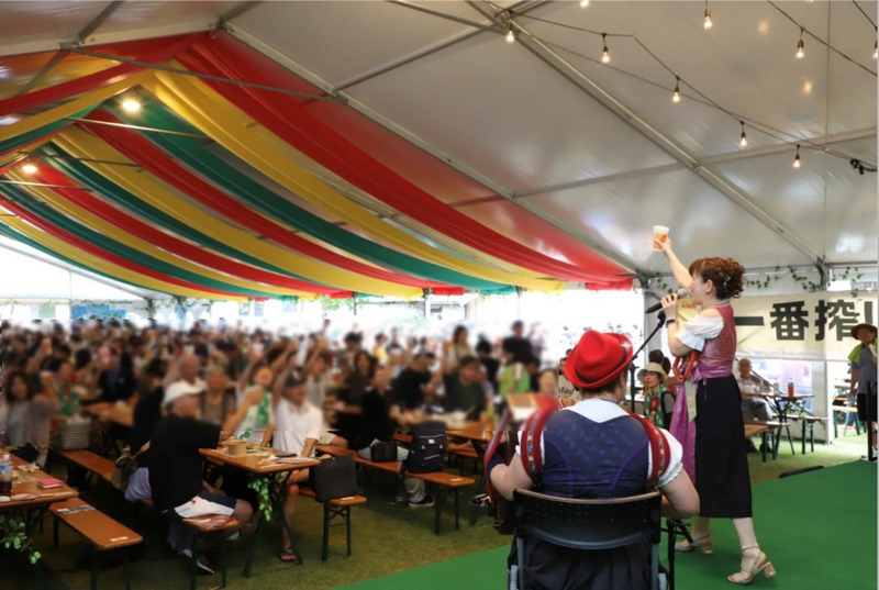 遠野ホップ収穫祭,イベント会場,乾杯