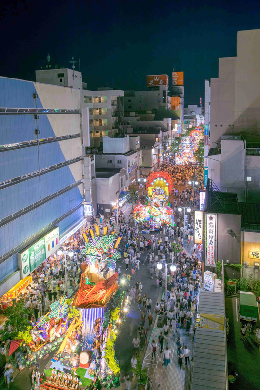 八戸三社大祭前夜祭の様子