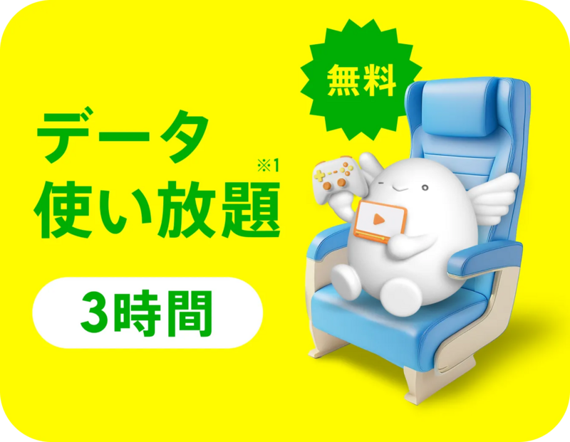 データ使い放題（3時間）