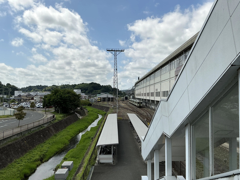 一関市東口改札こ線橋からの景色