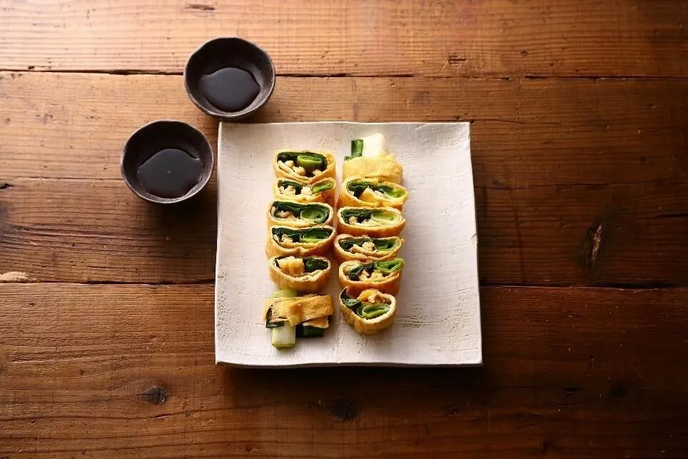 食べやすく切り、ぽん酢をつけていただく。